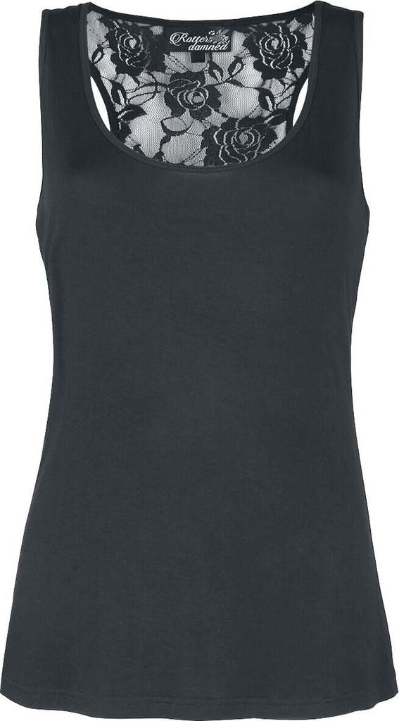 Rotterdamned Top Damen Women ́s top with lace back schwarz XL