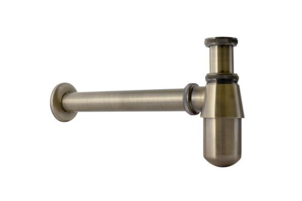 Waschbecken-Siphon Waschtisch-Siphon Abfluss Ablauf rund Messing ANTICO