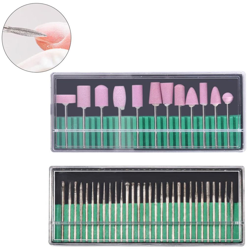 Nagelfräser Bits Set mit 54 Teilen, vielseitige Aufsätze für Gel, Acryl und Nagelhaut, für Maniküre und Pediküre