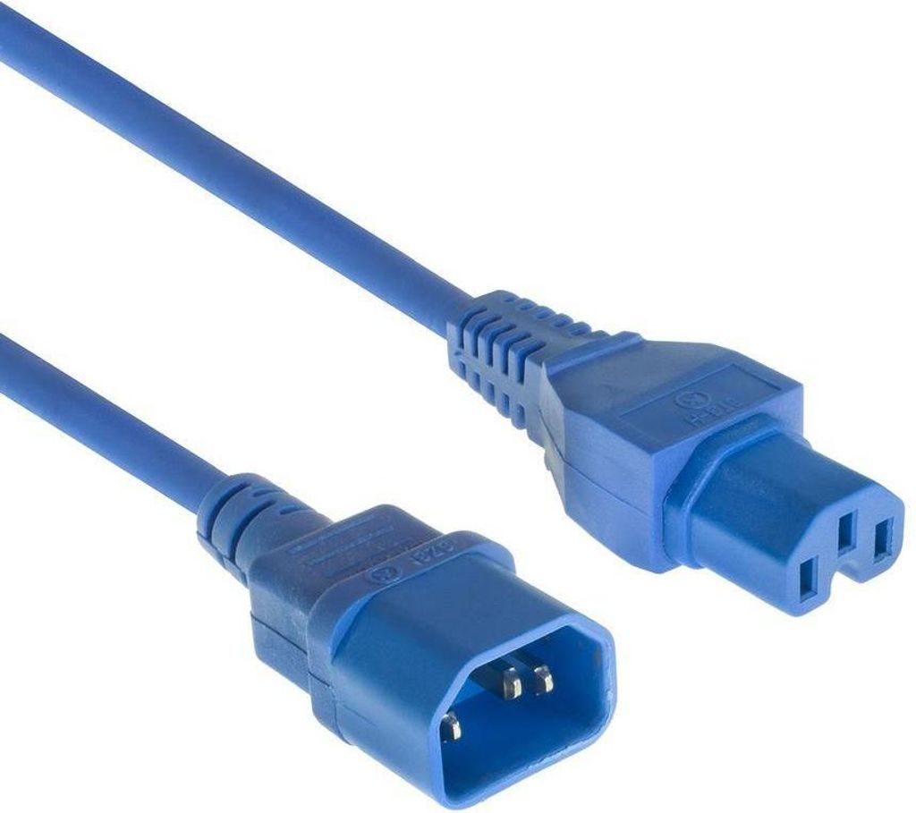 MicroConnect Blaues Stromkabel C14F auf C15M, 1,8 m, PE1415B18