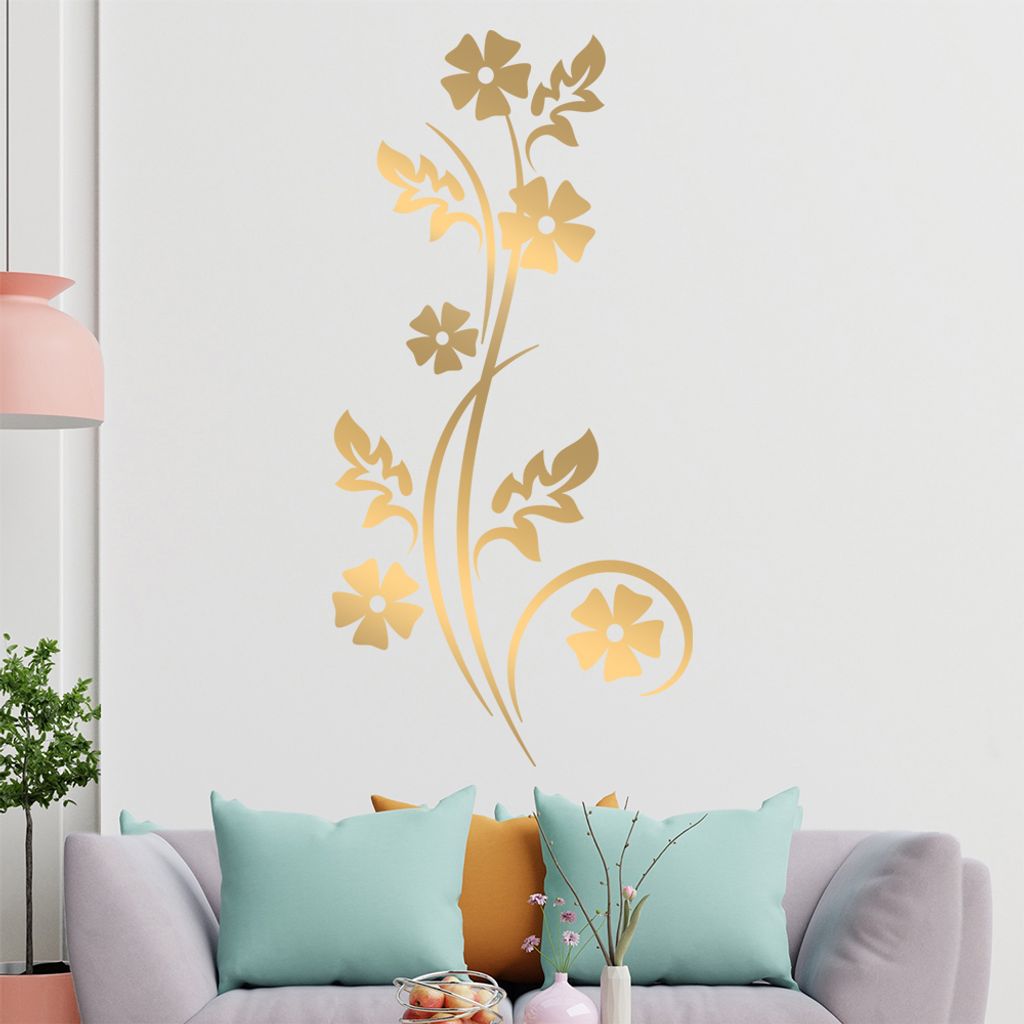 Kleine Blüten - Blätter Wandtattoo in 6 Größen - Wandaufkleber Wall Sticker - Dekoration, Küche, Wohnzimmer, Schlafzimmer, Badezimmer