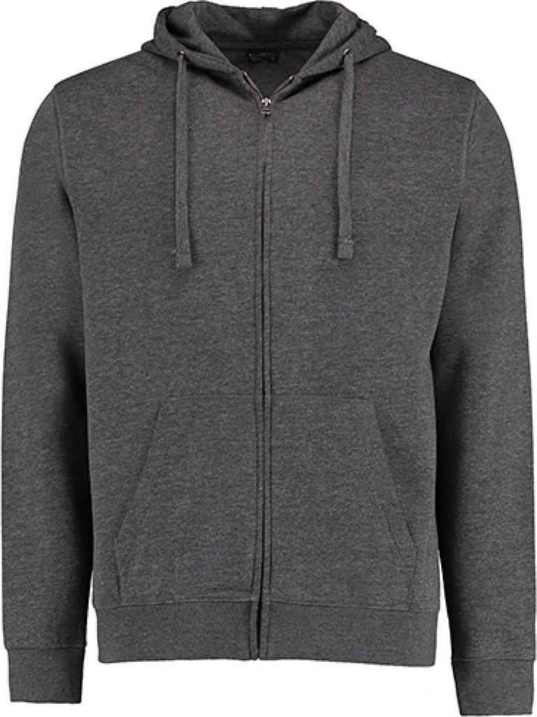 Kustom Kit KK303 | Herren Klassic Hooded Zip Jacket Superwash 60° Long Sleeve - Farbe: Dark Grey Marl - Größe: L
