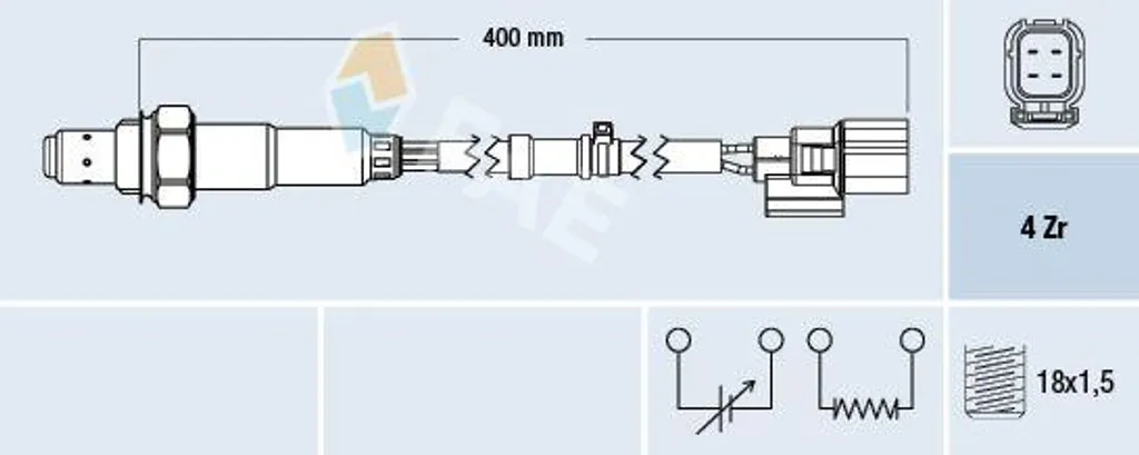 Sonde Lambda FAE 77698 Haute Précision pour Civic - Ref OE 36532-RSPE-01