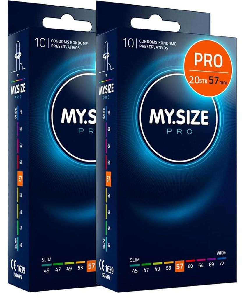MY.SIZE PRO 20 Pezzi 57 mm Elite – preservativi XL, lattice Immagine del prodotto 