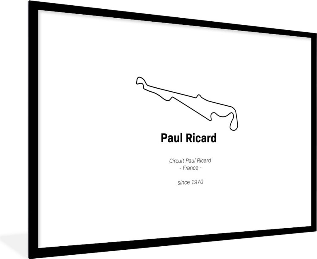MuchoWow Gerahmtes Poster Formel 1 - Frankreich - Rennstrecke 90x60 cm - Poster mit Schwarzem Bilderrahmen Wandposter Rahmen Foto Bilder - Wandde...