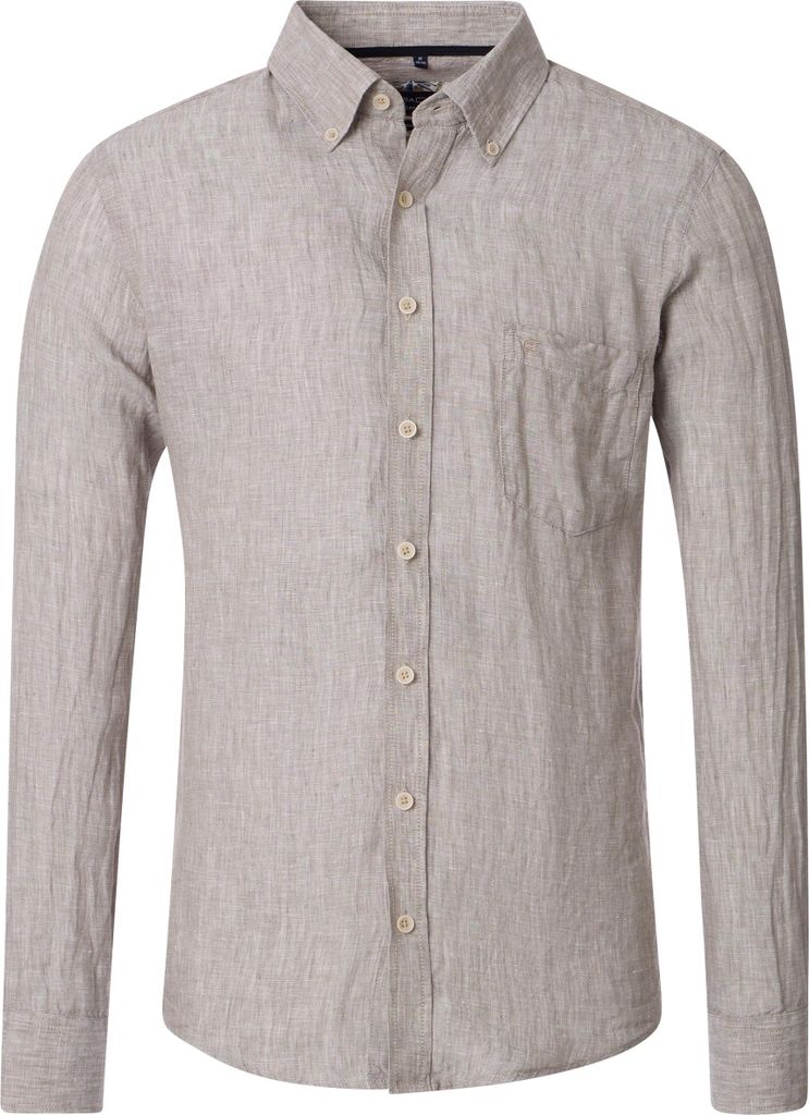 CASAMODA Herren Freizeithemd Langarm Button-Down Casual Beige 5XL
