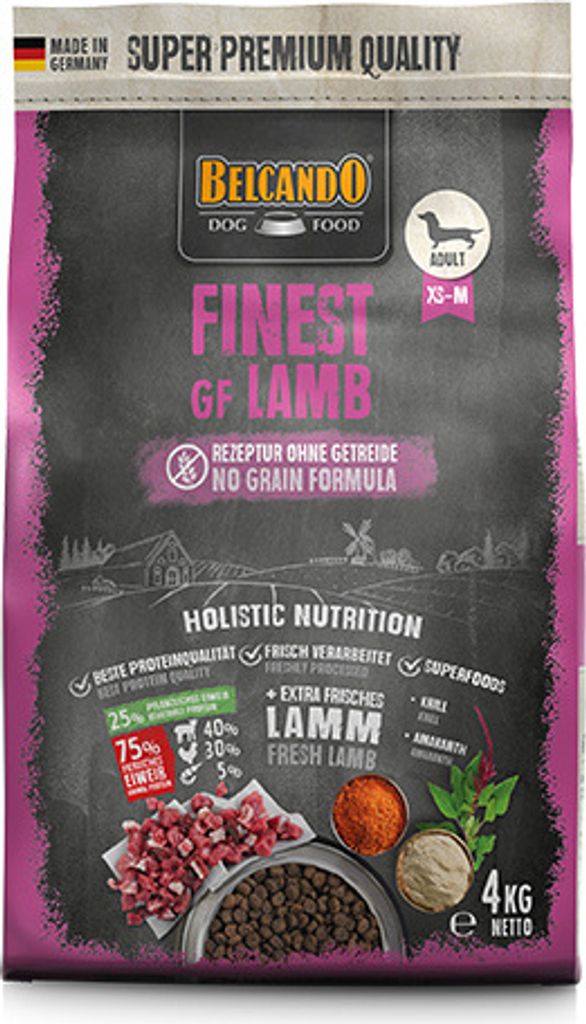 BELCANDO Finest GF Lamb premium Trockenfutter für Hunde 4kg