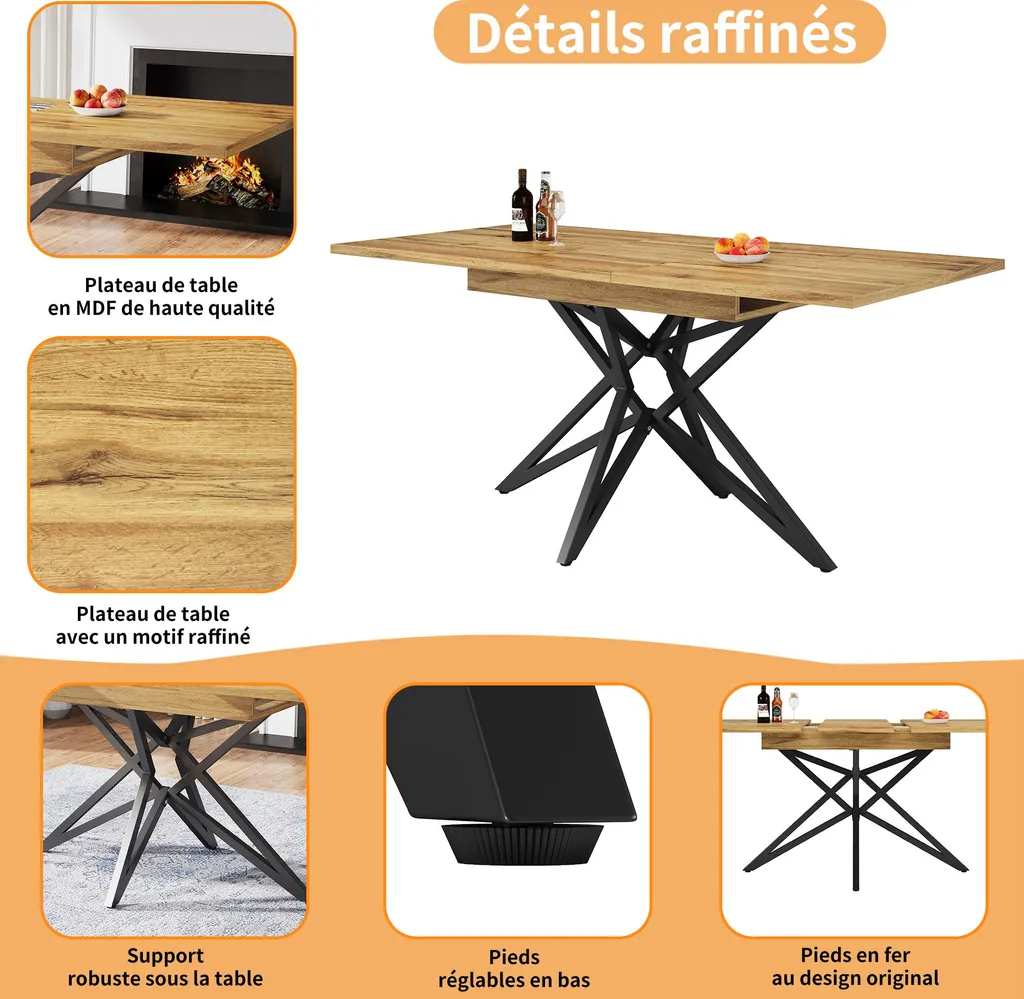 Table à Manger Gain de Place 120-160cm : La Solution pour Petits Espaces