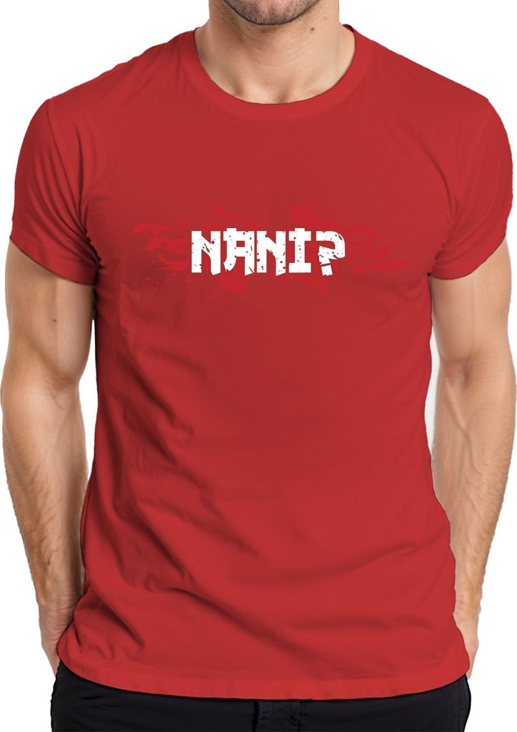 NANI? Anime Manga Ästhetik Otaku Japan Meme Gaming Japanisch Herren T-Shirt, Rot, 3XL