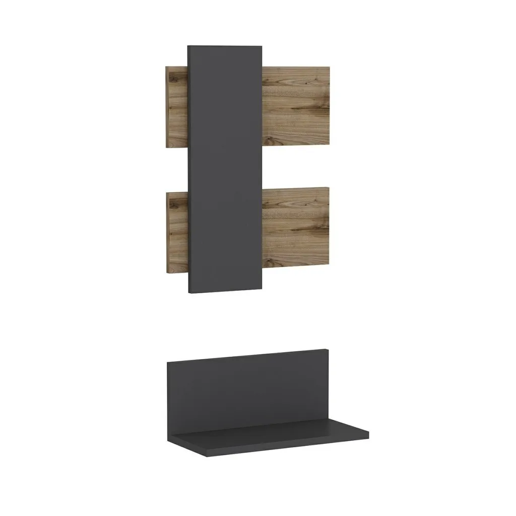 Belita Skye Decor Buffet Chêne et Anthracite en Mélaminé 45cm - 5
