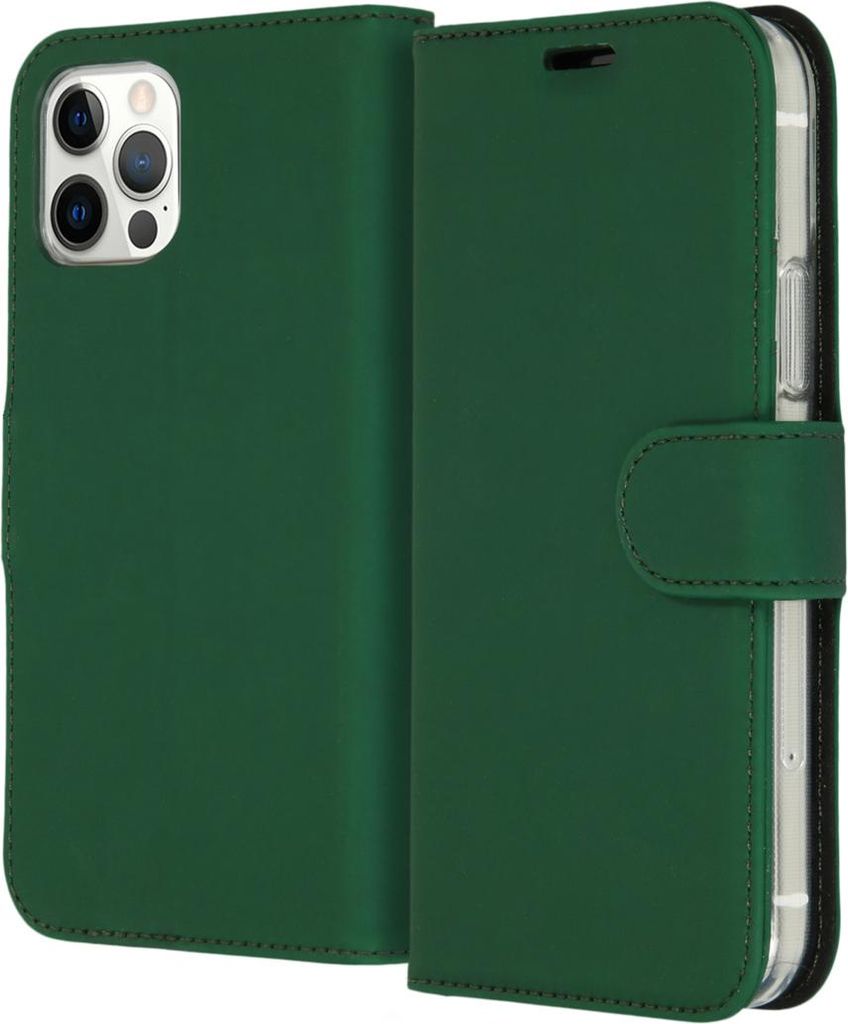 Accezz Wallet TPU Klapphülle iPhone 12 (Pro) - Grün Produktbild 