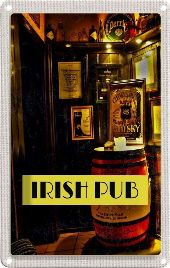 vianmo Blechschild 30x20 cm Irland Bier Kneipe Gemälde
