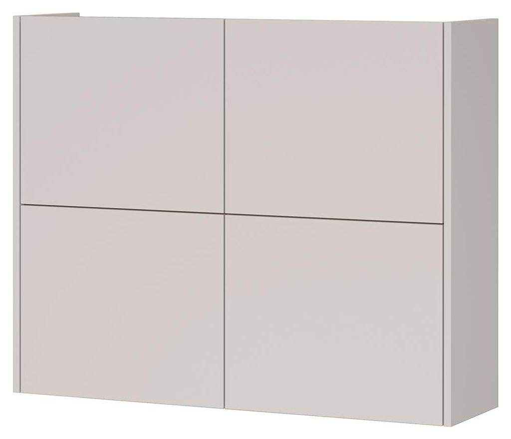 Flur Schuhschrank mit 97 cm Breite in beige und Eiche, 4 Türen, geringe Tiefe - BAIANO-01