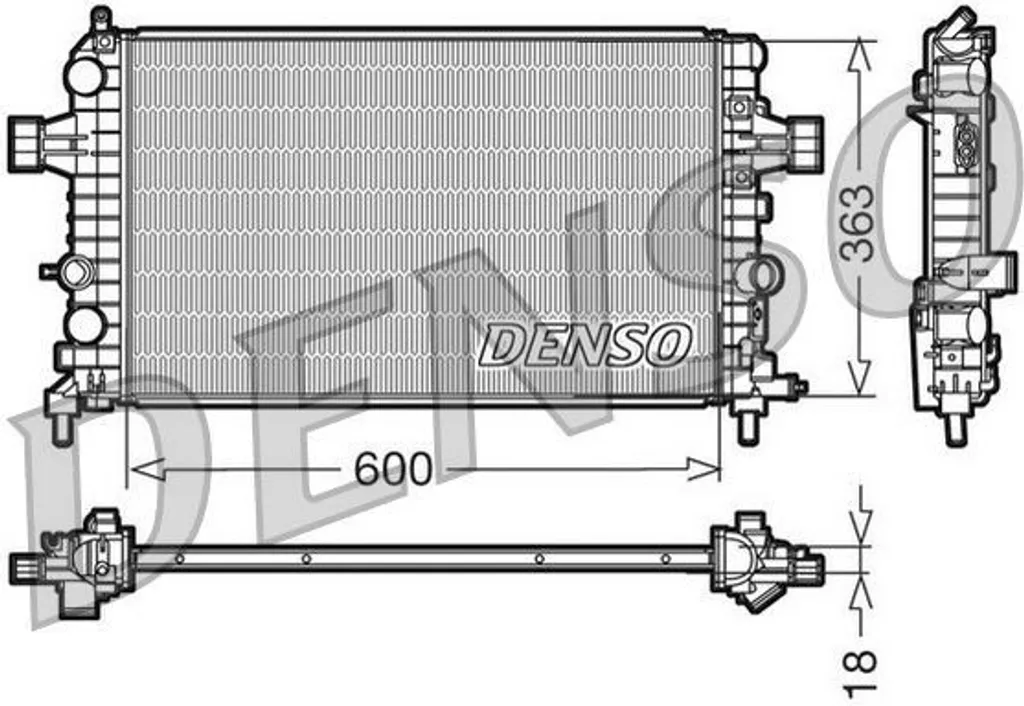 Radiateur Moteur DENSO DRM20103 pour Opel Astra G H et Zafira A B OE 1300266