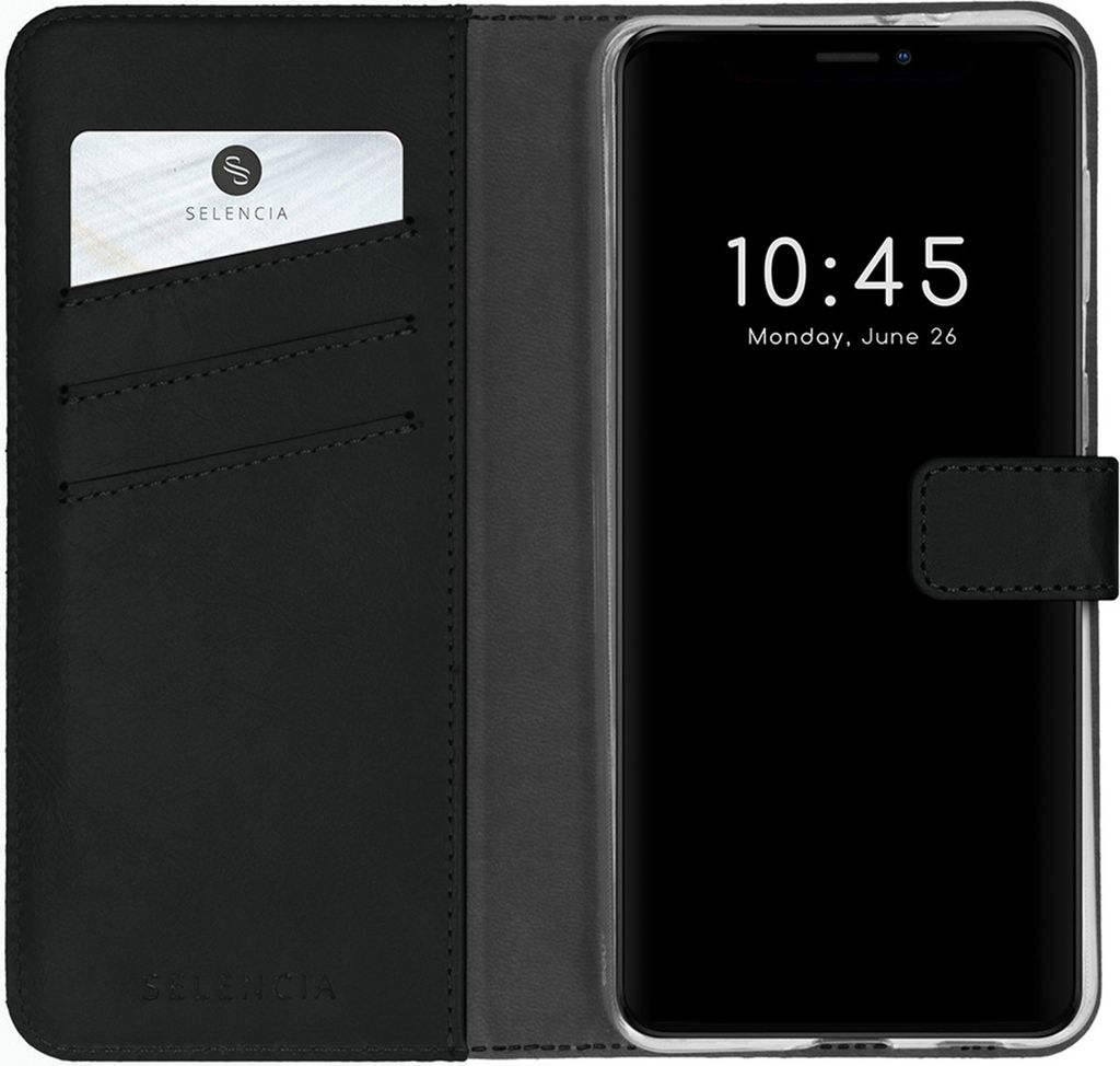 iPhone 13 Pro Max Hülle - Echtleder - Selencia Klapphülle - Schwarz