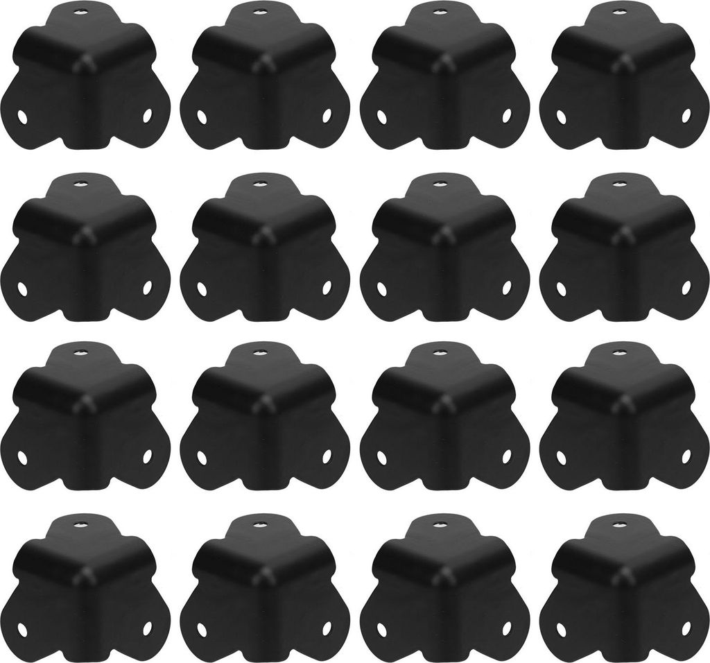 16PCS Winkeleckenschutz Eisen Metall Kantenschutz Lautsprecher für Gitarrenverstärker Schrankmöbel Schwarz