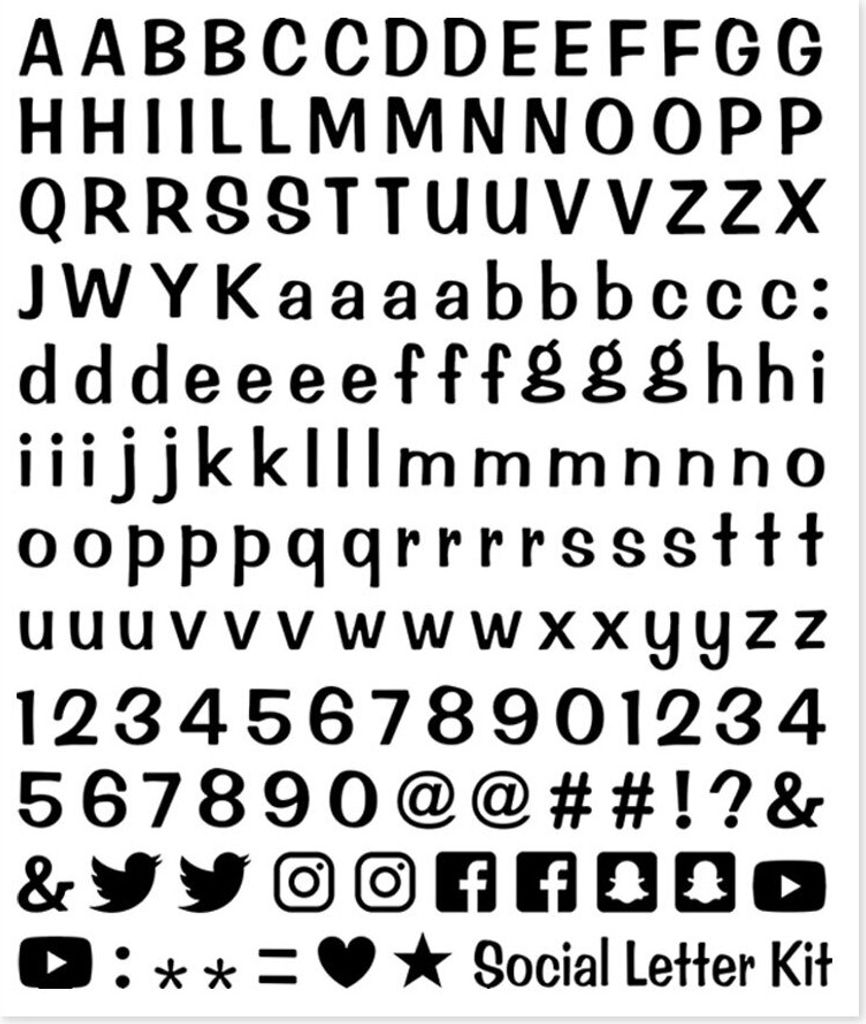 Social Media Sticker-Kit, schwarz