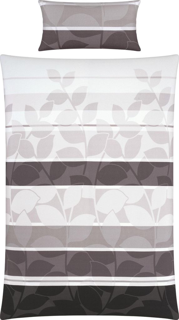Erwin Müller Bettwäsche schwarz-silber 1x 135x200 cm + 1x 80x80 cm