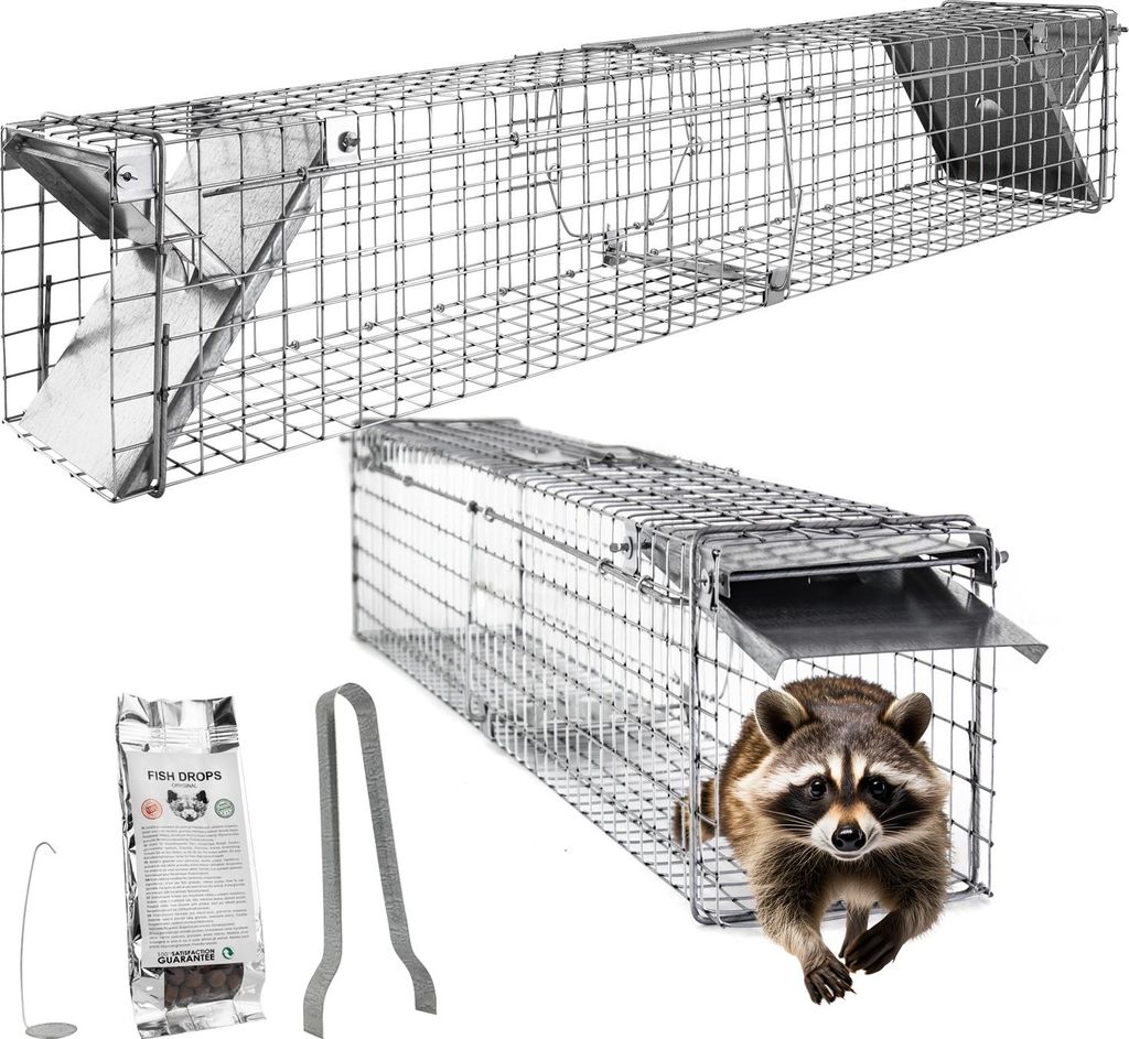 Tierfalle Lebendfalle Marderfalle Ratte Tierfalle Kastenfalle Drahtfalle 102 x 17 x 20 cm Stable Petigi
