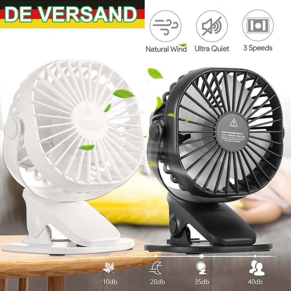 Leise Ventilator 360° Mini USB Clip Ventilator Produktbild 