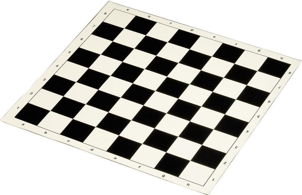 Rollbares Schachbrett Kunststoff 50 mm schwarz creme 44x44 cm