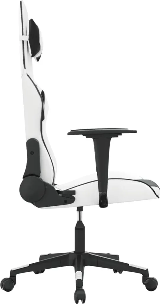 Poltrona Gaming Bianca e Nera in Ecopelle | Arredo Ufficio e Gioco - 4