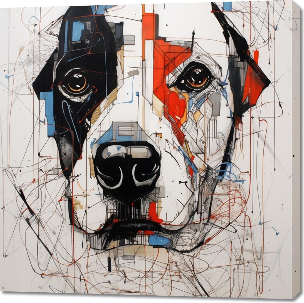 Bild 100x100cm Gezeichnetes Hundchen