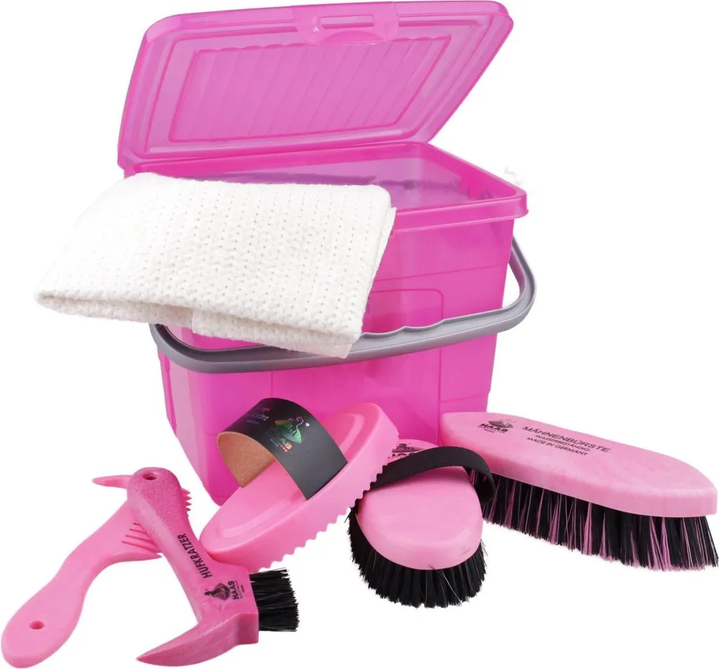 Kit de brossage équestre Haas Lila Rosa robuste avec brosses incluses