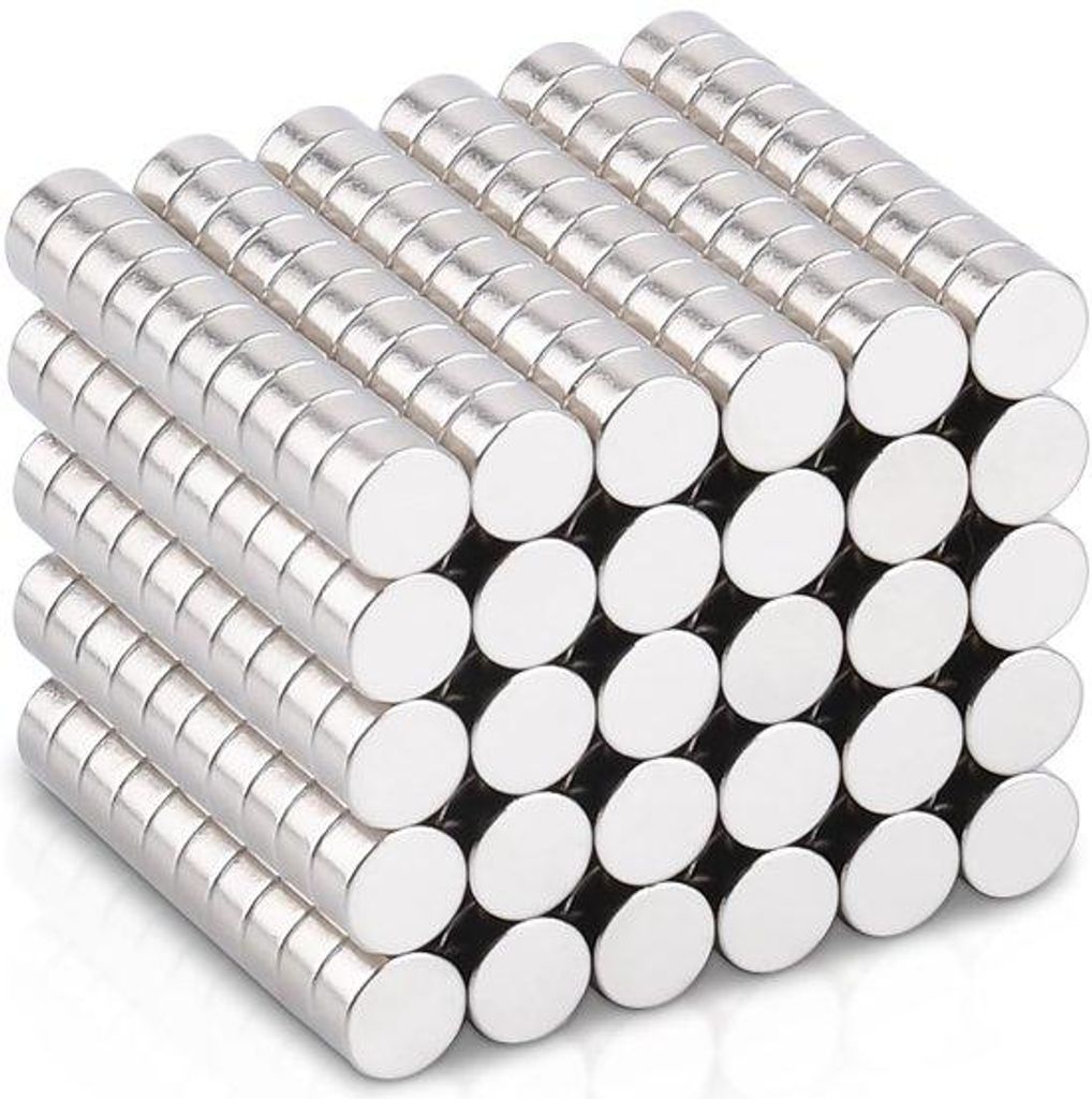 Neodymium-Magneten, 300 Stück, stark, 4 x 2 mm, kleine ronde Magnet, für Magnebretter, Kühlschränke, Whiteboards, Fotos, Pinnbretter, Büros