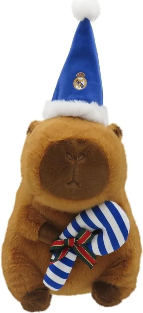 Peluche Capibara Real Madrid 35 cm Mousse de Noël déco motif ourson