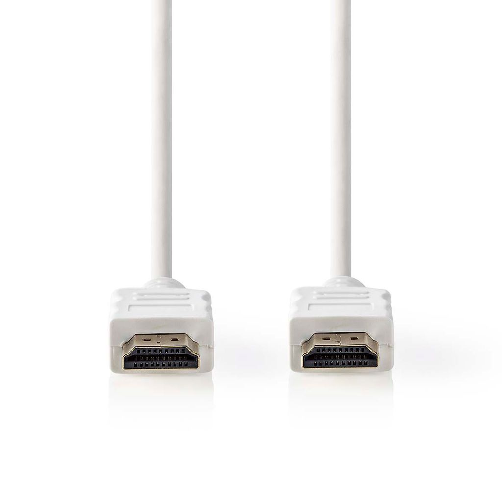 Nedis High Speed HDMI Kabel mit Ethernet - HDMI Stecker - HDMI Stecker - 4K@30Hz - ARC - 10.2 Gbps - 2.00 m - Rund - PVC - Weiss - Box