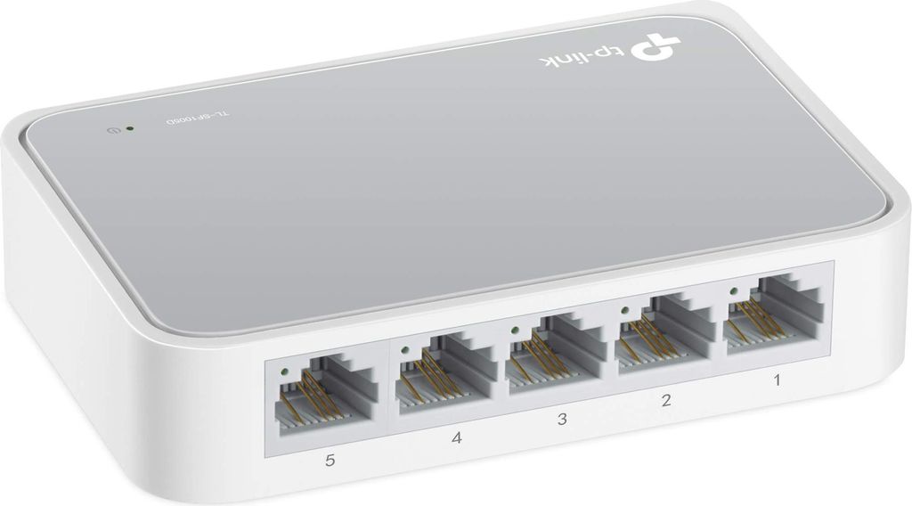 TP-Link TL-SF1005D 5-Port Fast Ethernet-/Netzwerk-/LAN Switch (10/100Mbit/S, Automatische Geschwindigkeits- und Duplexanpassung, Plug-und-Play, Aut...