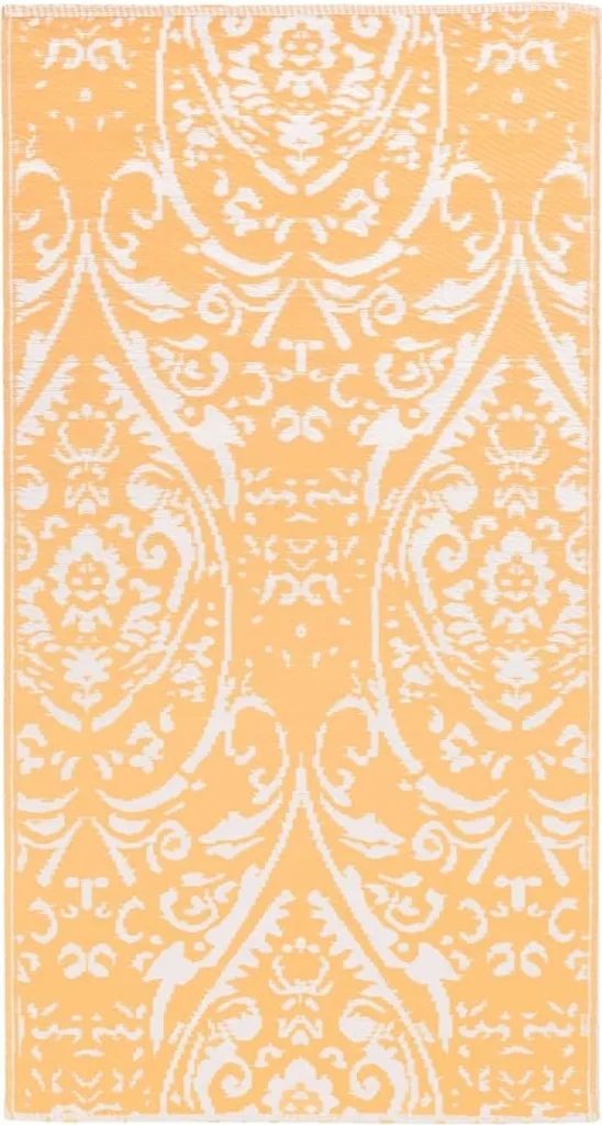 Grand tapis de terrasse ARAKIL 190x290 cm orange pour salon de jardin