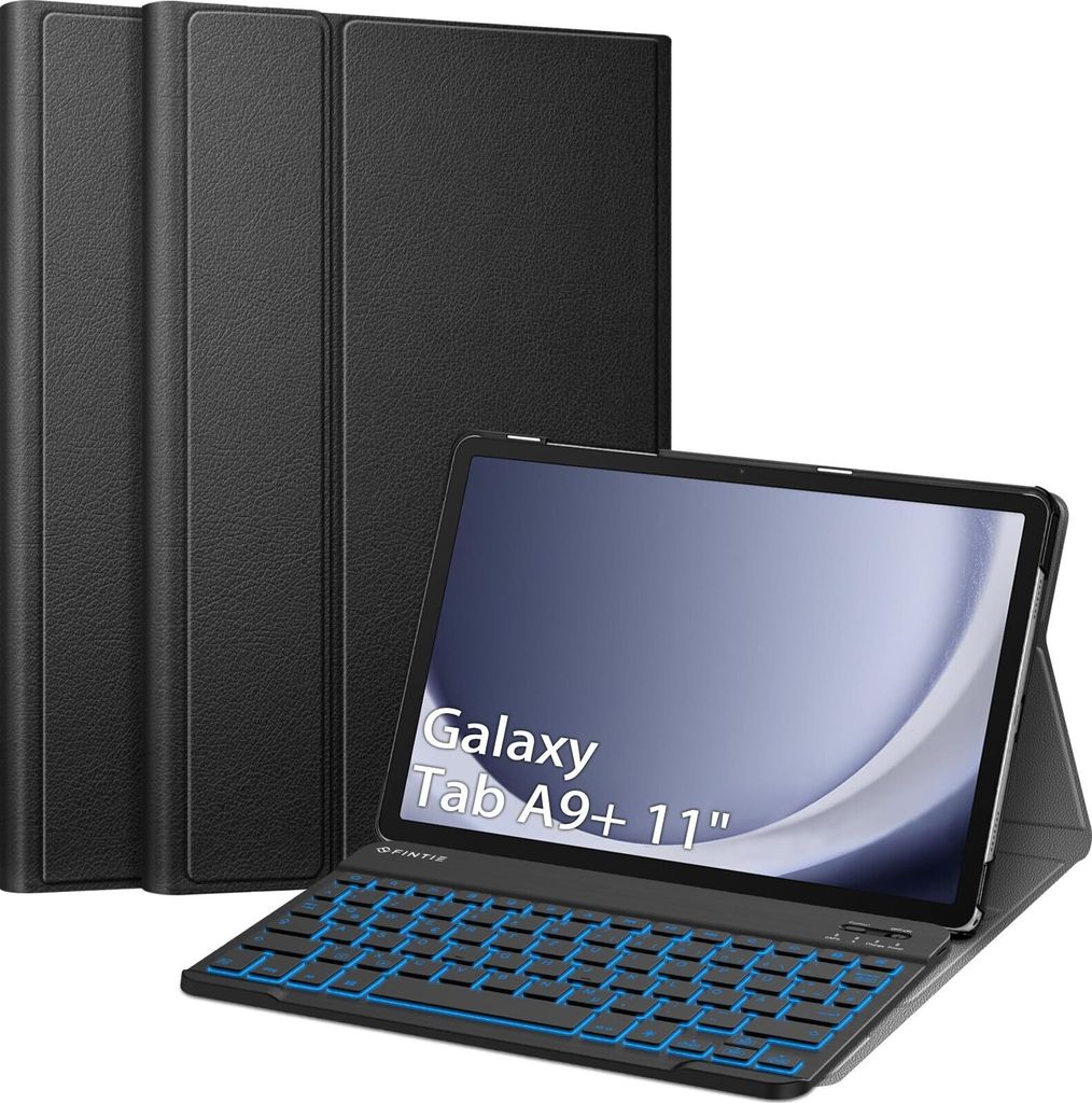 FINTIE Beleuchtete Tastatur Hülle für Samsung Galaxy Tab A11+ Plus 11" 2025 / Tab A9+ Plus 11 Zoll 2023 Tablet - Keyboard Cover mit Abnehmbarer Q...