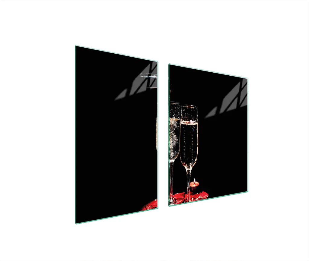 Coperchio Per Piano Cottura In Vetro Temperato 4mm – 2 Pezzi 30x52 Cm – Tagliere E Protezione Fornelli Con Cuscinetti Antiscivolo