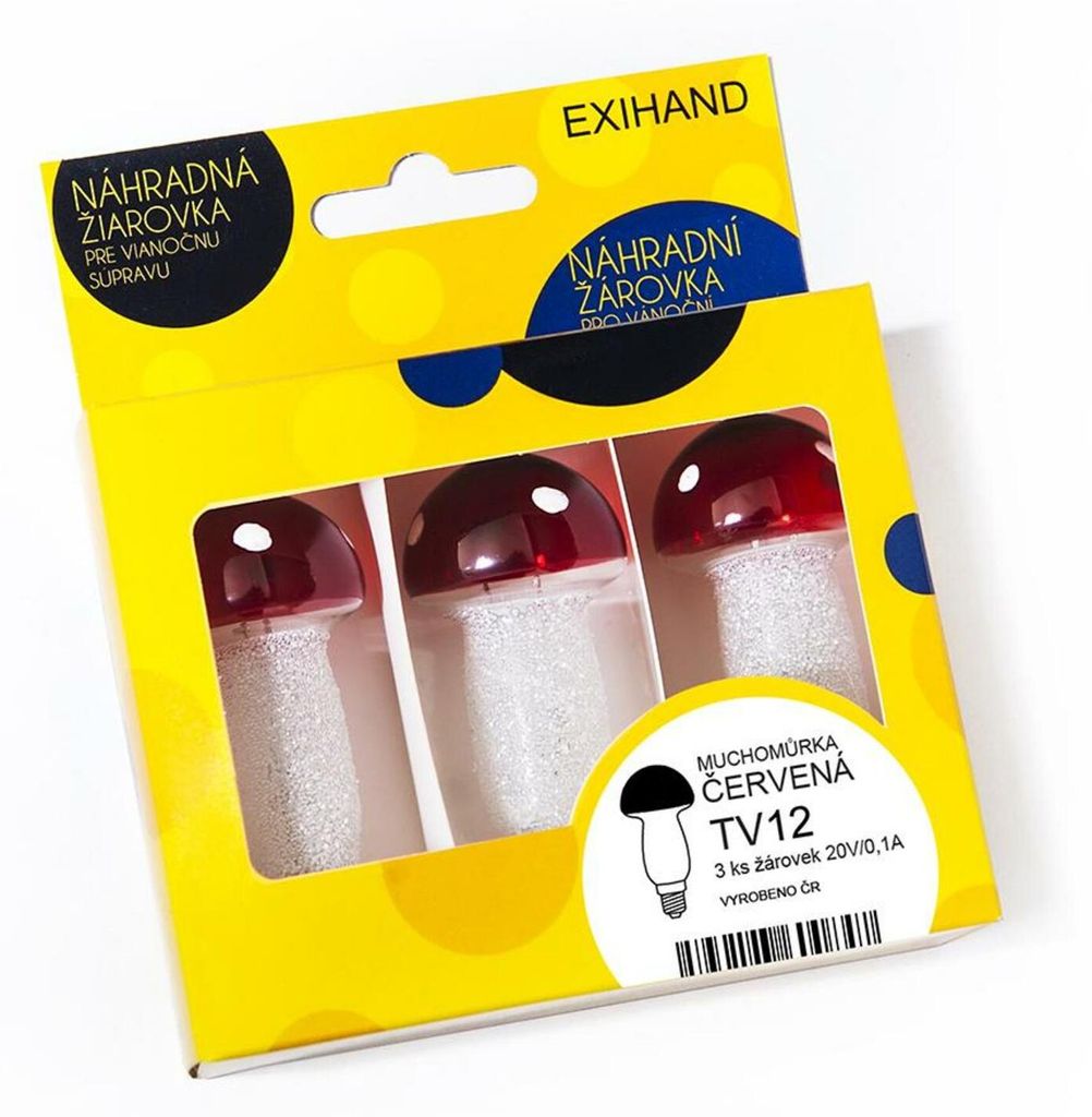Exihand blistrové balenie s 3 žiarovkami, červené, 20 V/0,1 Obrázok produktu 