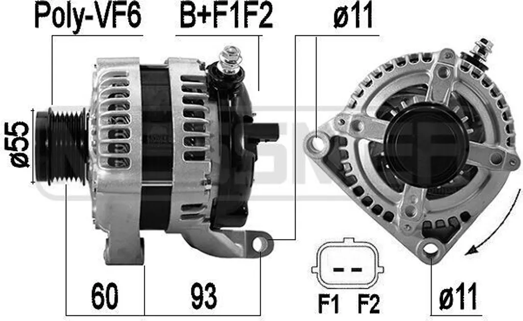 Alternateur Voyager IV : Réparez votre panne avec l'ERA 209612A 120A
