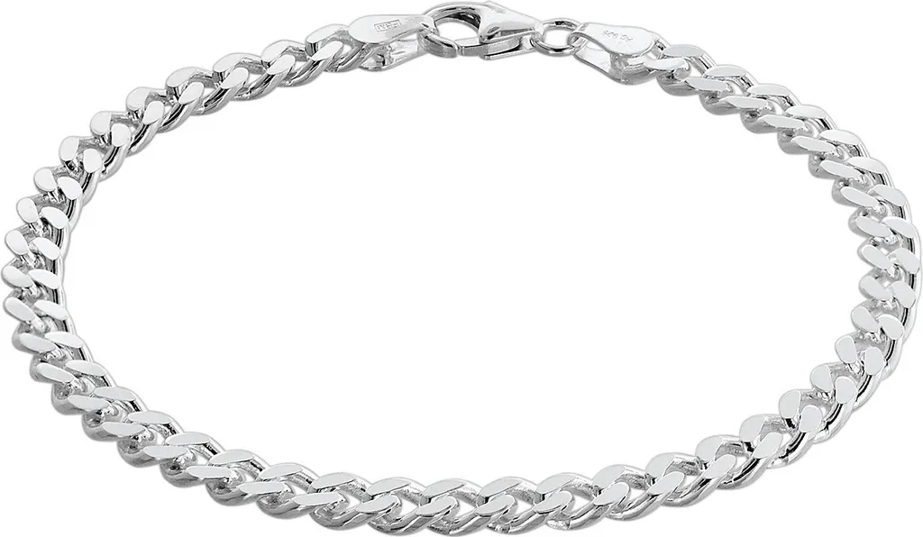 Gourmette Homme en Argent 925 - Mailles Plates 4,7mm x 21cm - Trendor 75136