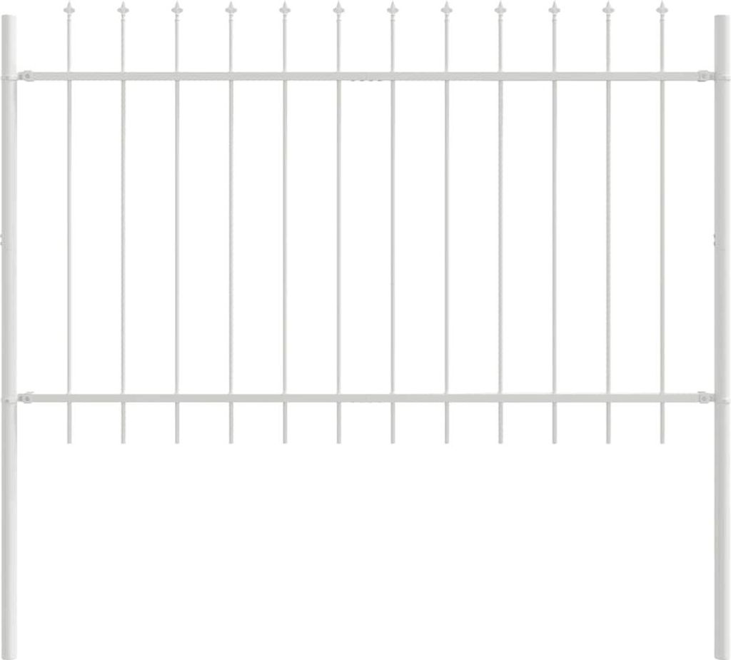 Gartenzaun Woerden Weiß 1,7 x 1,2 m Pulverbeschichteter Stahl