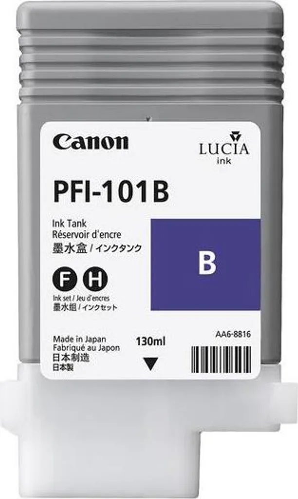 Inchiostro Canon PFI-101B Blu Originale | 0891B001 per Plotter