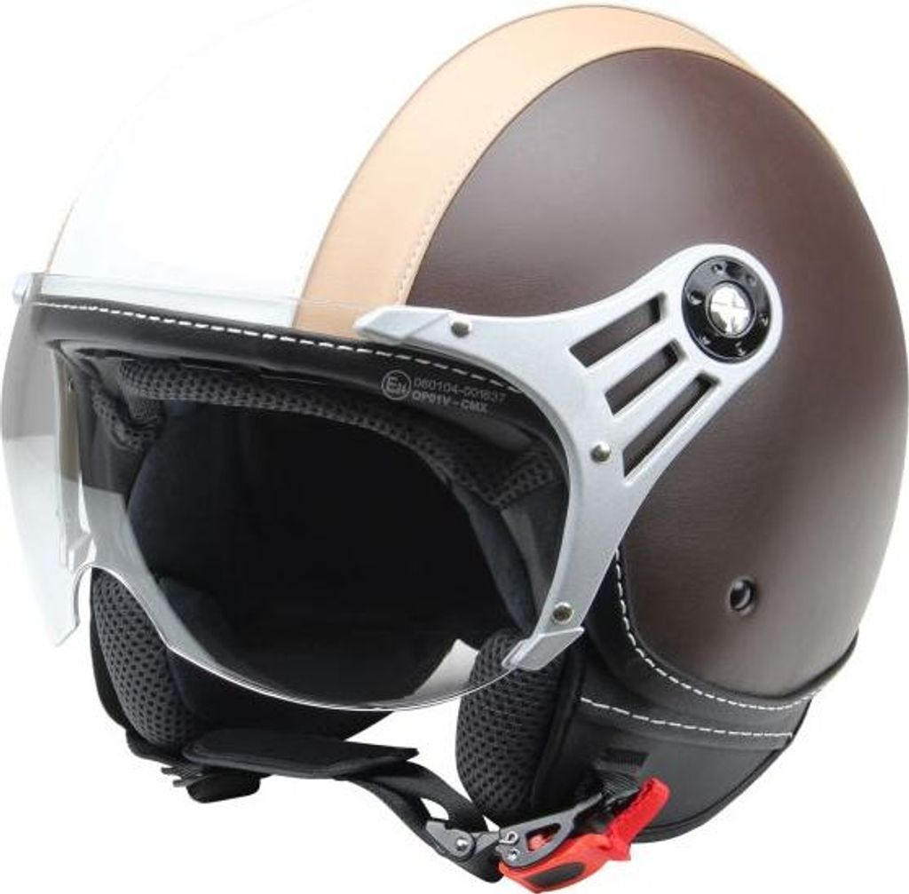 Casco CMX - Casco da pattinaggio in pelle, bianco, marrone, Immagine del prodotto 