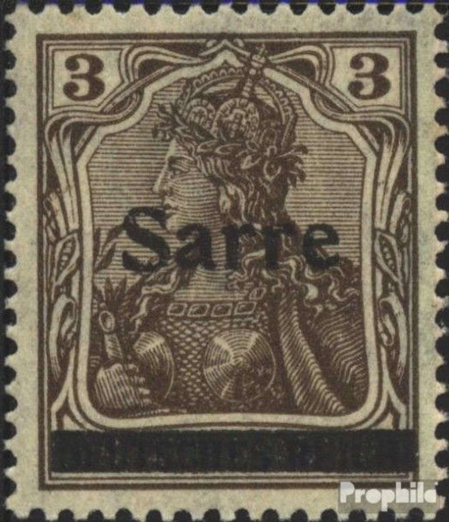 Briefmarken Saarland 1920 Mi 3I mit Falz Germania