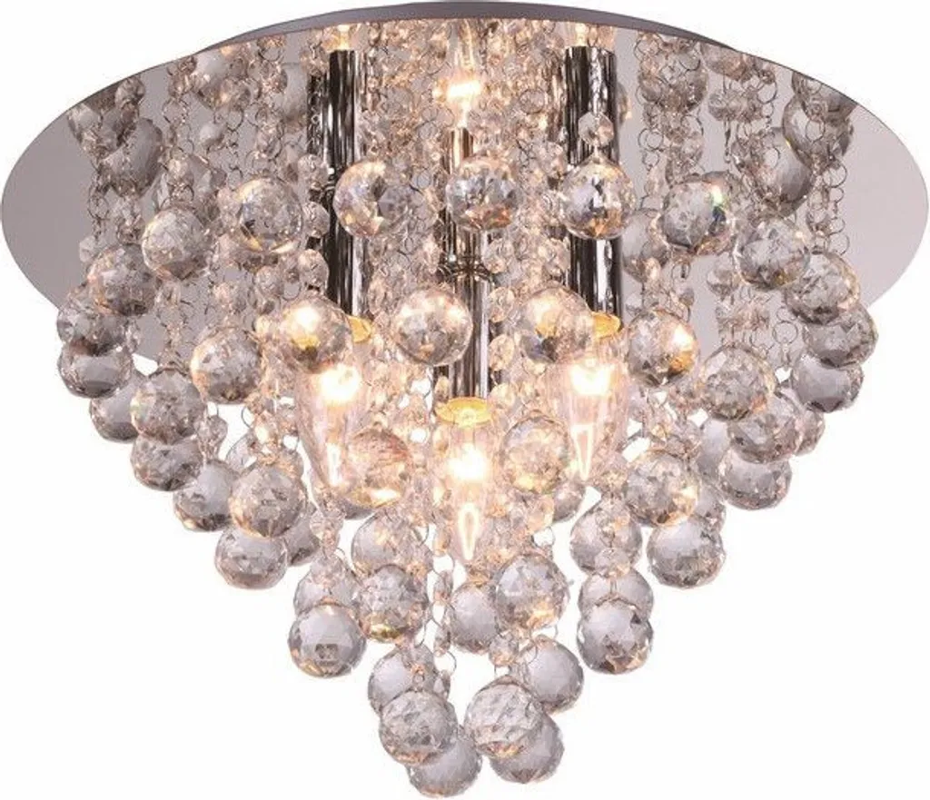 Plafonnier London Crystal Reality chromé en métal et verre - 3 x E14