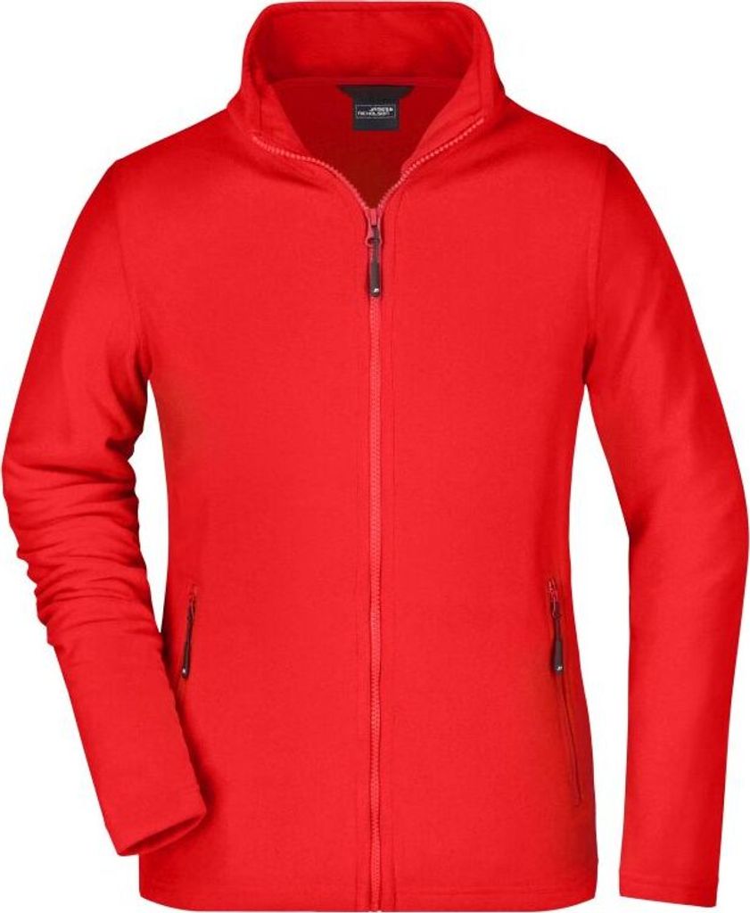 Klassische Fleece-Jacke mit Stehkragen red, Gr. XL