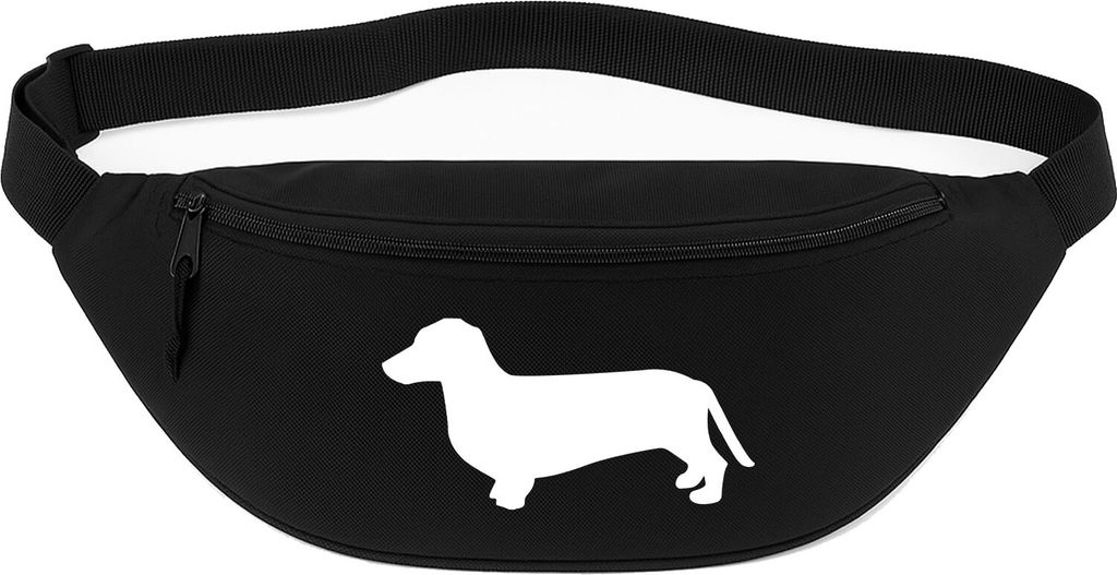 Huuraa Bauchtasche Dackel Silhouette 2,5 Liter Black Polyester Crossbody Bag Geschenkidee