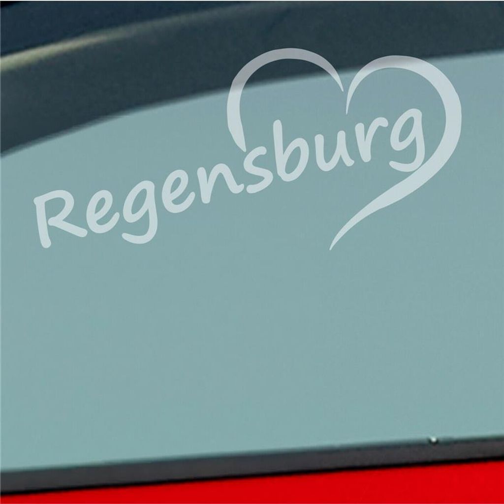 Auto Aufkleber Regensburg Herz Stadt City Love Liebe Heimat 17x8 cm Milchglas Sticker Heckscheibenaufkleber