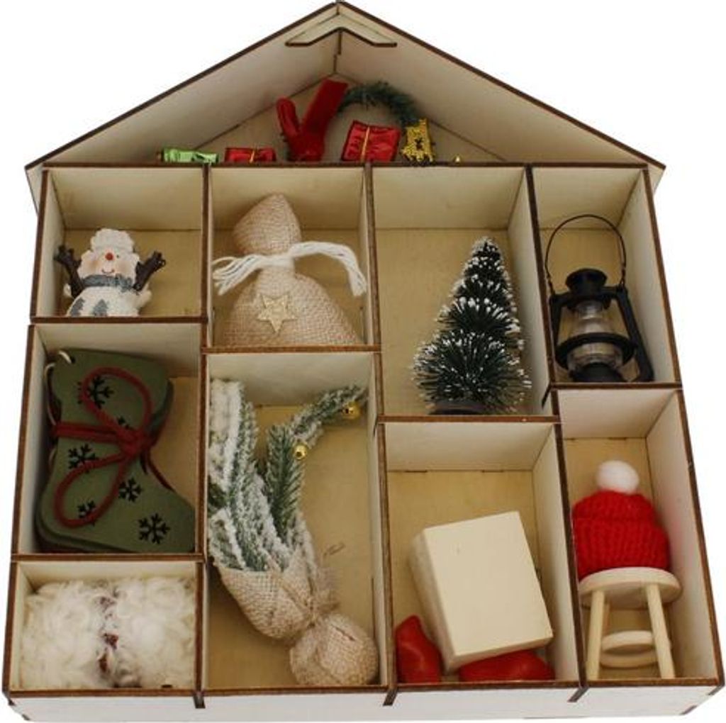 Setzkasten - Weihnachten - 16-teilig - ca. 22 x 4,2 x 25,5 cm