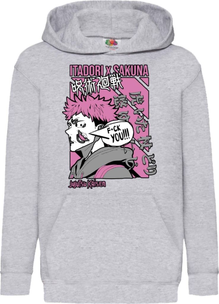 Kinder Kapuzenpullover Japan Manga Comics Anime Jujutsu Anime Manga Kaisen Itadori Sakuna Var-012 Itadori Sakuna, 7-8 Jahr - 128 / Grau