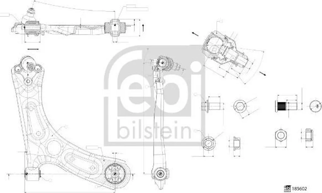 Bras de suspension FEBI 185602 pour châssis avant de qualité OE stable
