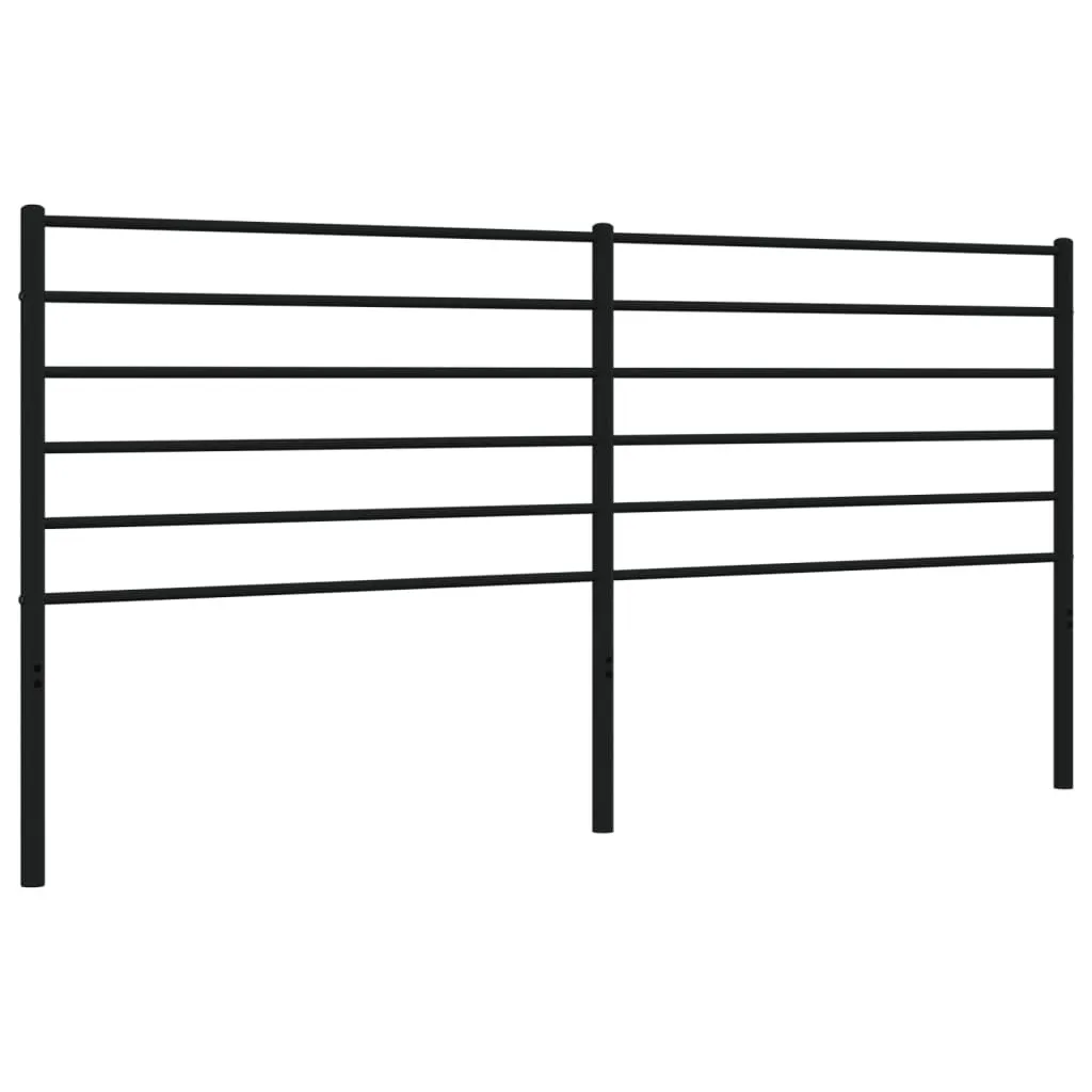 Tête de lit 200 cm métal noir mat - Modèle robuste et facile à monter